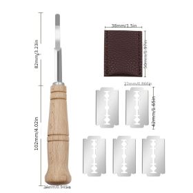 1pc European Baguette Cutter Wooden Handle Curved Scoring Knife Stainless Steel Bread Trimming Knife Dough Flat Dividing Knife Kitchen Tools (Quantity: 1PC)