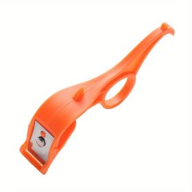 1pc; Portable Fruit Peeler; Stainless Steel Ring Pear Orange Kiwi Peeling Knief; Multi-functional Potato Vegetable Kitchen Dining Tool (Color: orange)