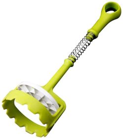 Potato Smasher, Pump-Action Potato Masher, Manual Press Potato Mashing Kitchen Gadget Tool (Color: Green)