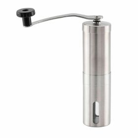 Portable Home Manual Coffee Grinder Stainless Steel with Ceramic Burr Bean Mill (Color: Stainless Steel)